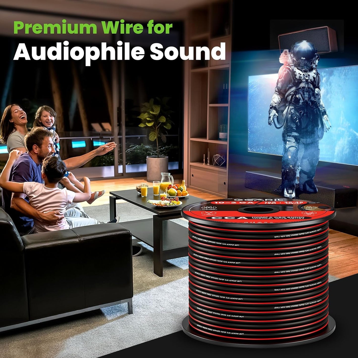10 Gauge Speaker Wire, Speaker Cable 100Ft for Car Audio, Home Theater,