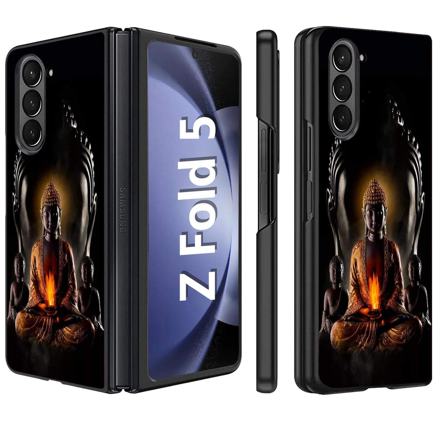 ZXHSBROK for Samsung Galaxy Z Fold 5 Phone Case Slim Fit Hard PC Shockproof Anti-Scratch Fold Protective Case for Samsung Galaxy Z Fold 5 5G (2023) Buddha Shakyamuni
