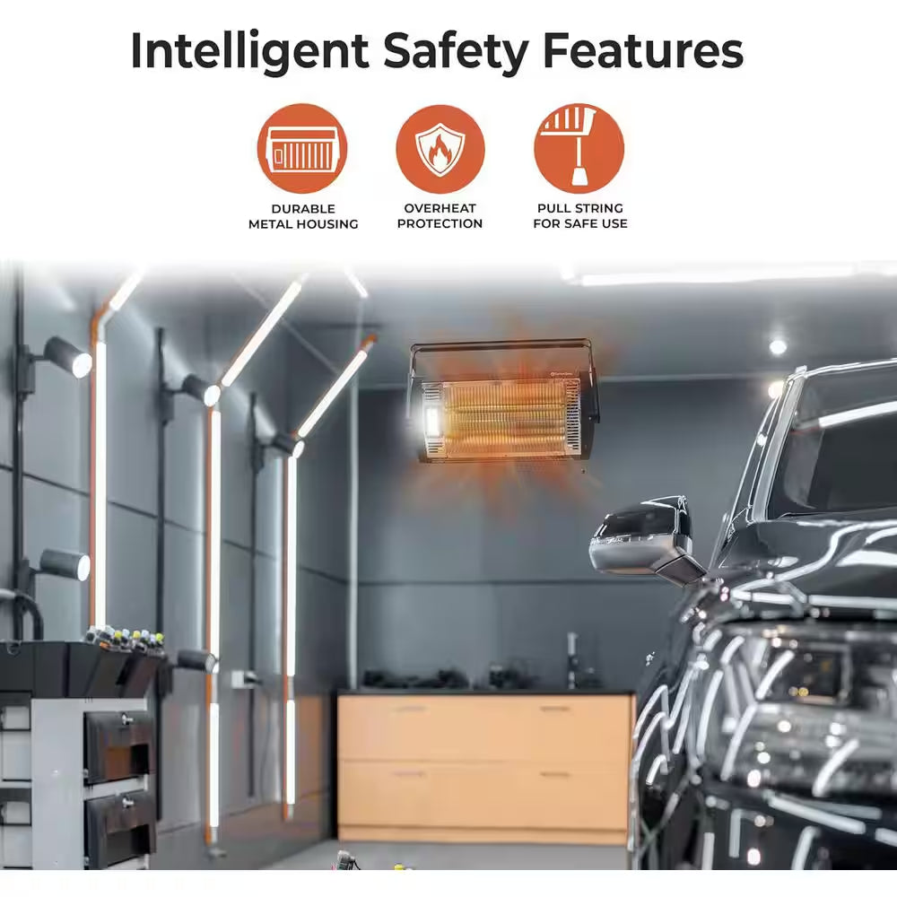 1,500-Watt Electric Infrared Ceiling Mount Quartz Portable Heater