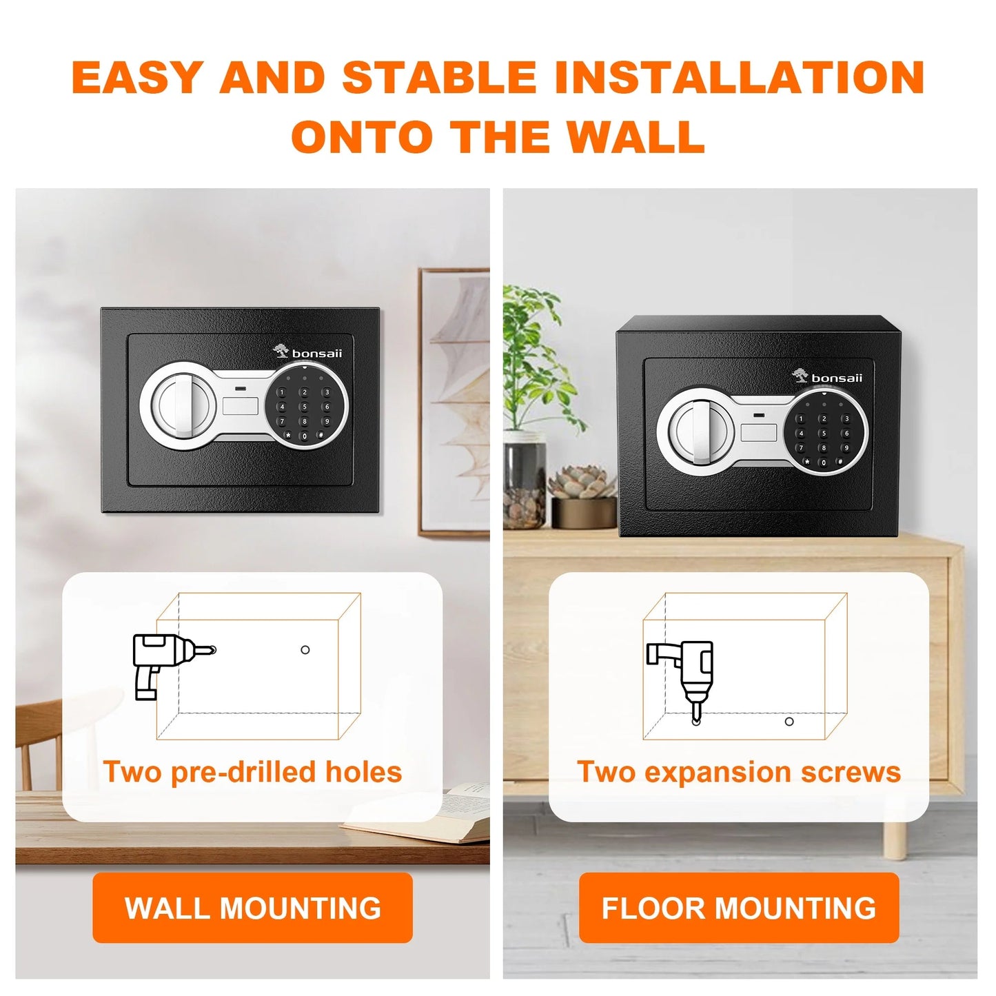 0.23 Cubic Feet Safe Electronic Digital Security Small Money Safe Box with Keypad Lock & Key Lock