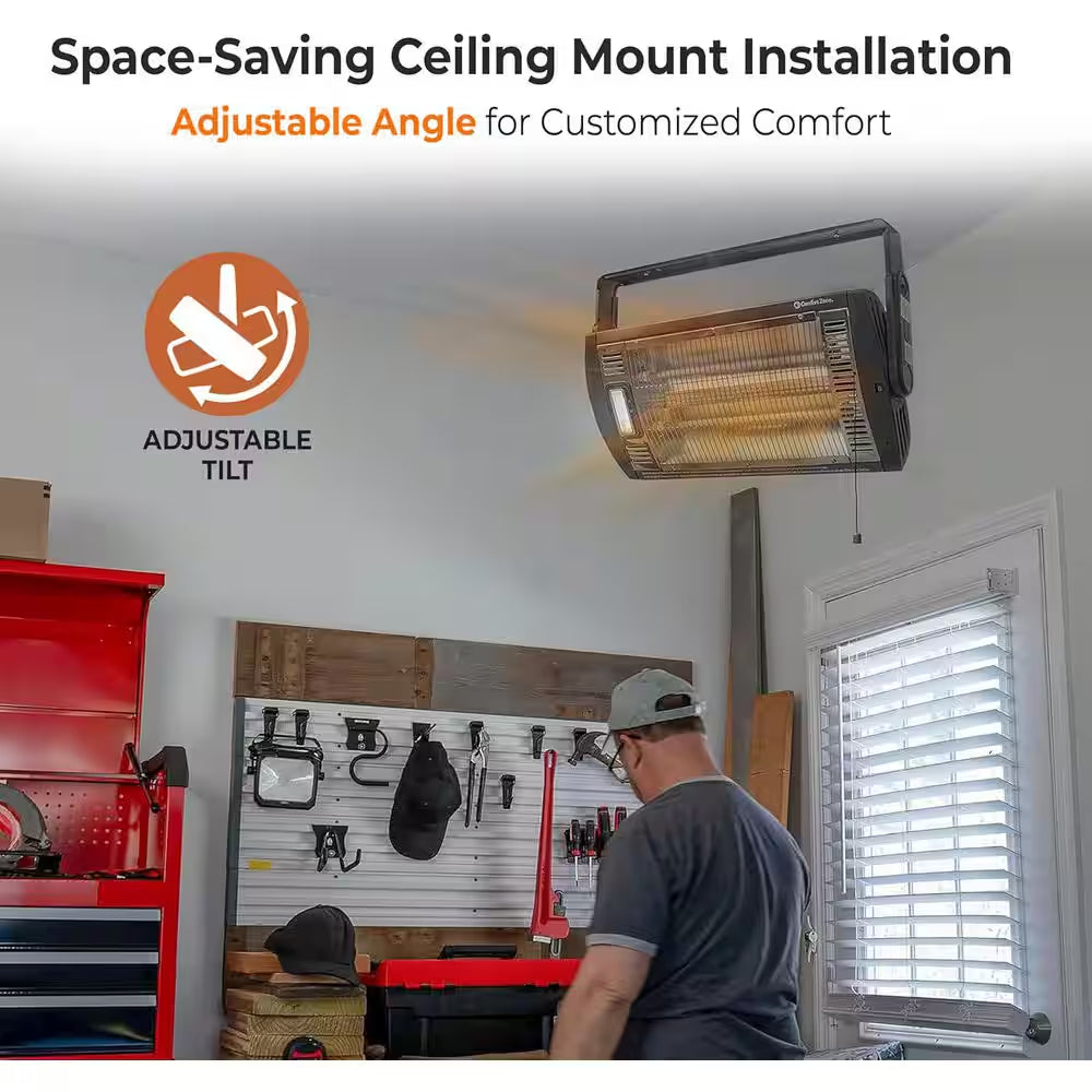 1,500-Watt Electric Infrared Ceiling Mount Quartz Portable Heater