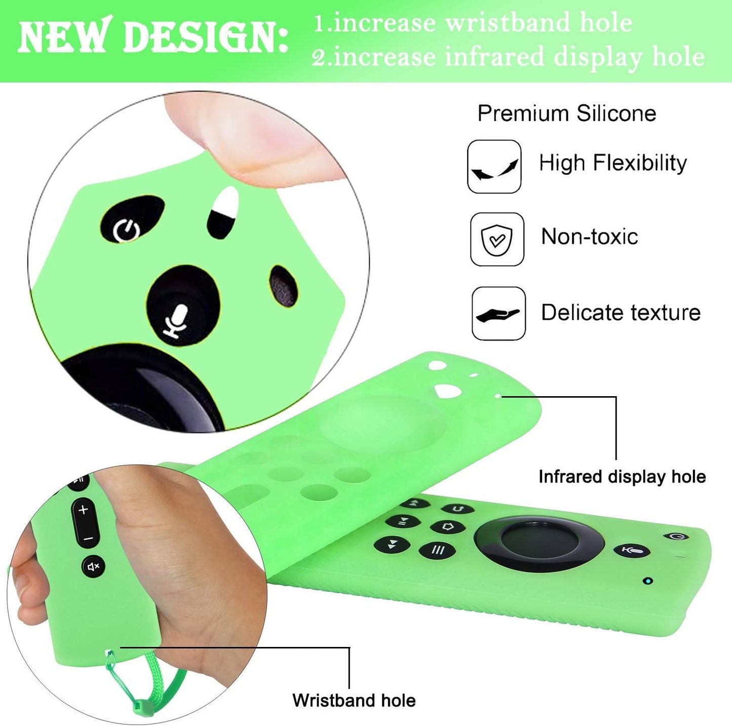 [2 Pack] Semi-Transparent Remote Case for Fire TV Stick 4K / Fire TV Cube/Fire TV (3Rd Gen) Compatible with All-New 2Nd Gen Alexa Voice Remote Control (Translucent Blue Green)