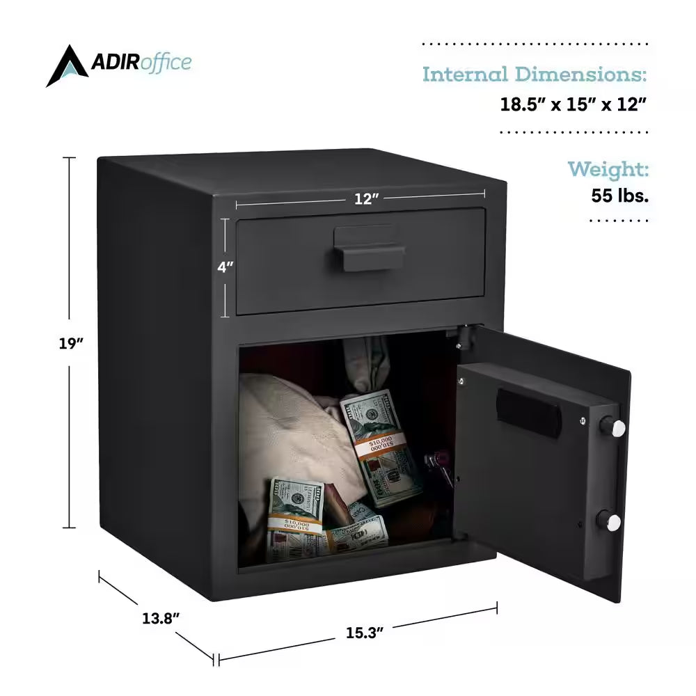1.1 Cu. Ft. Steel Digital Depository Safe with Digital Keypad, Black