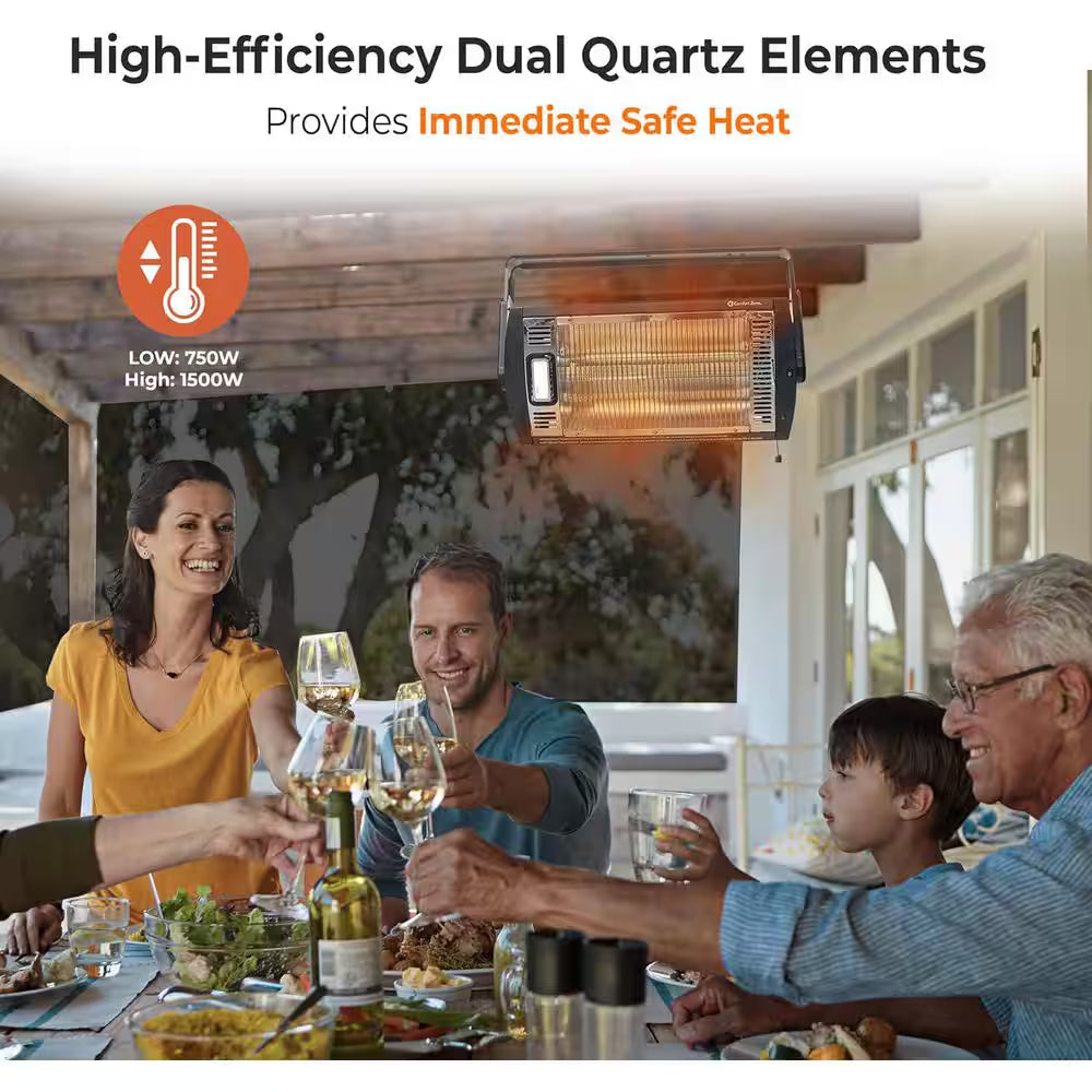 1,500-Watt Electric Infrared Ceiling Mount Quartz Portable Heater