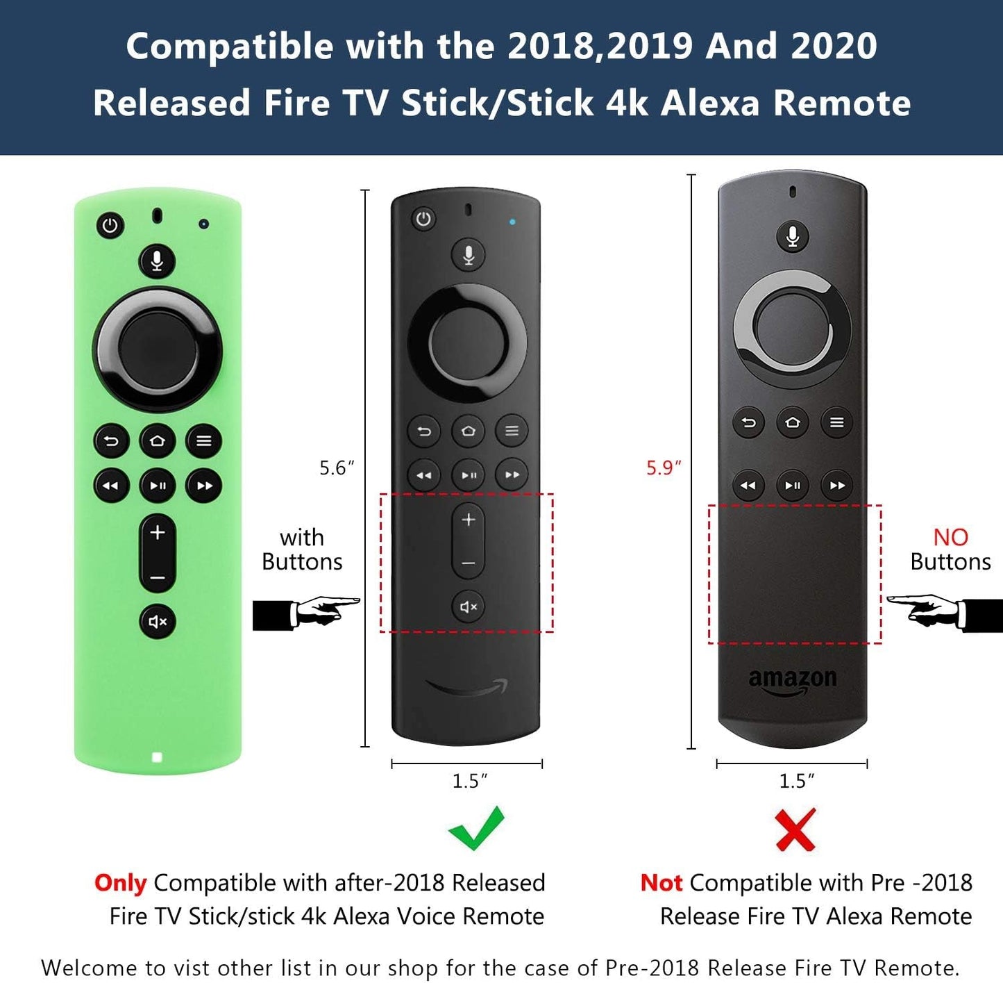 [2 Pack] Semi-Transparent Remote Case for Fire TV Stick 4K / Fire TV Cube/Fire TV (3Rd Gen) Compatible with All-New 2Nd Gen Alexa Voice Remote Control (Translucent Blue Green)
