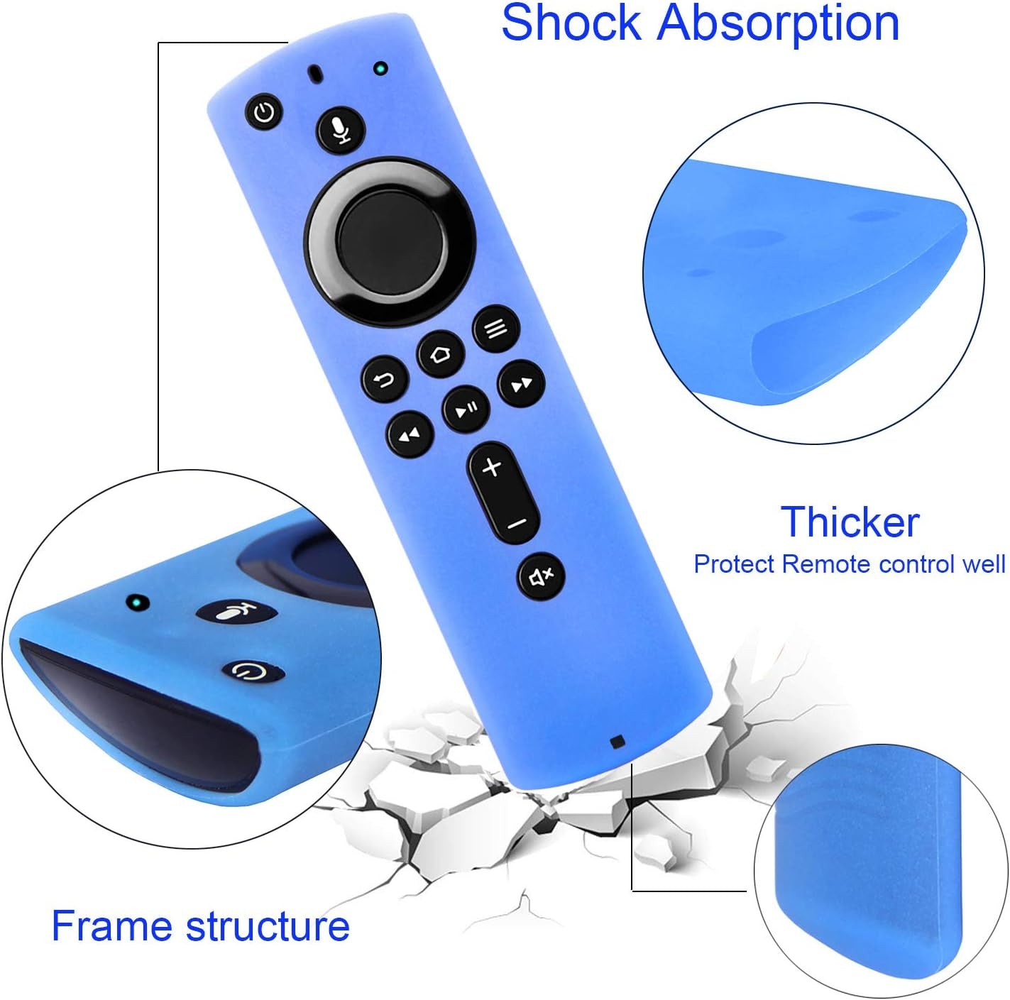 [2 Pack] Semi-Transparent Remote Case for Fire TV Stick 4K / Fire TV Cube/Fire TV (3Rd Gen) Compatible with All-New 2Nd Gen Alexa Voice Remote Control (Translucent Blue Green)