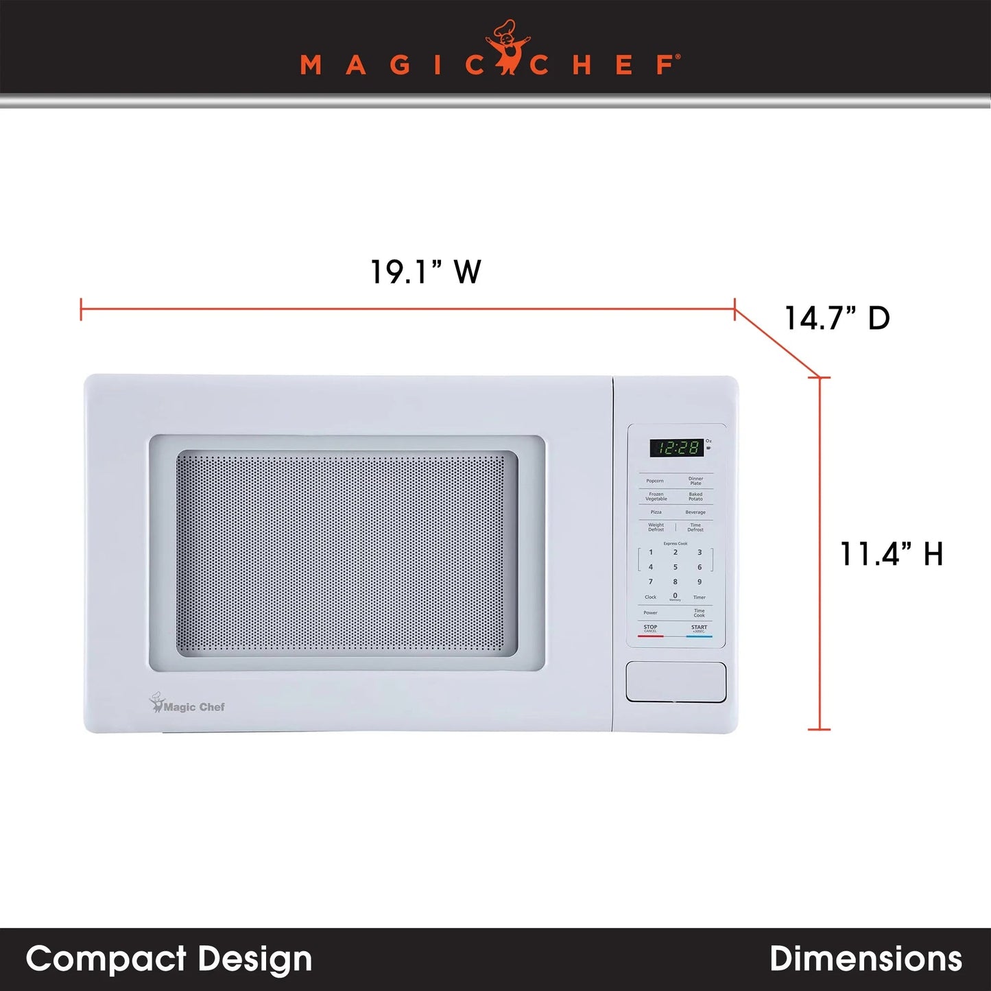 0.9 Cu Ft Countertop Microwave Ovens in White