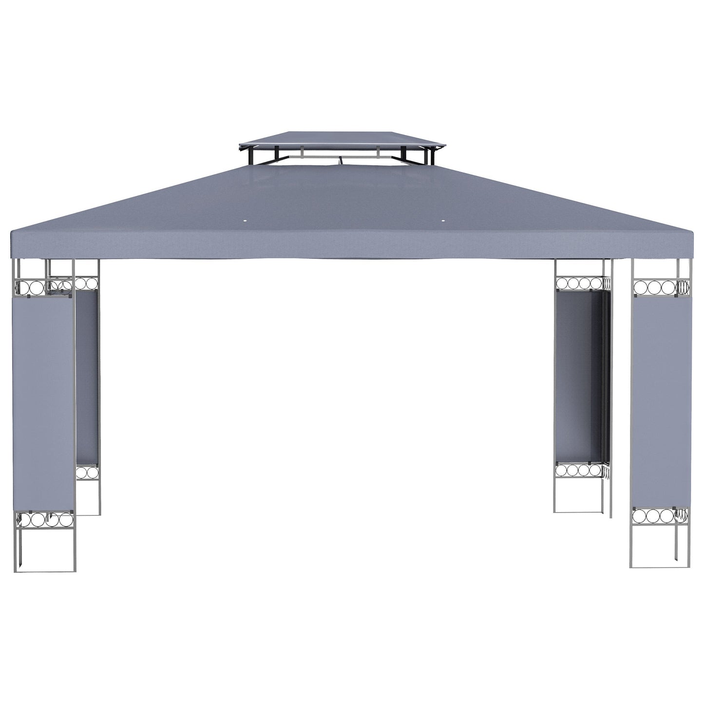 10' x 13' Patio Gazebo, Double Roof Outdoor Gazebo Canopy Shelter with Screen