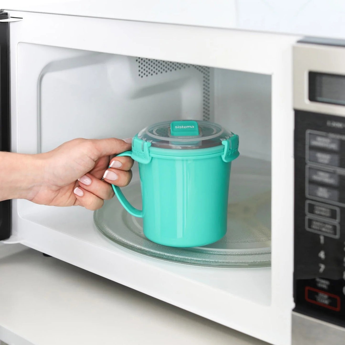 (6 Pack)  Microwave Medium Soup Mug | Microwave Food Container | 656Ml. | Bpa-Free | Minty Teal [21107-8T]