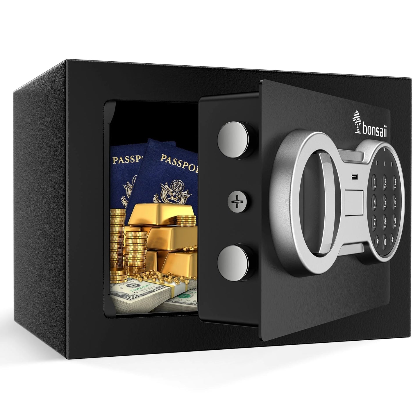 0.23 Cubic Feet Safe Electronic Digital Security Small Money Safe Box with Keypad Lock & Key Lock