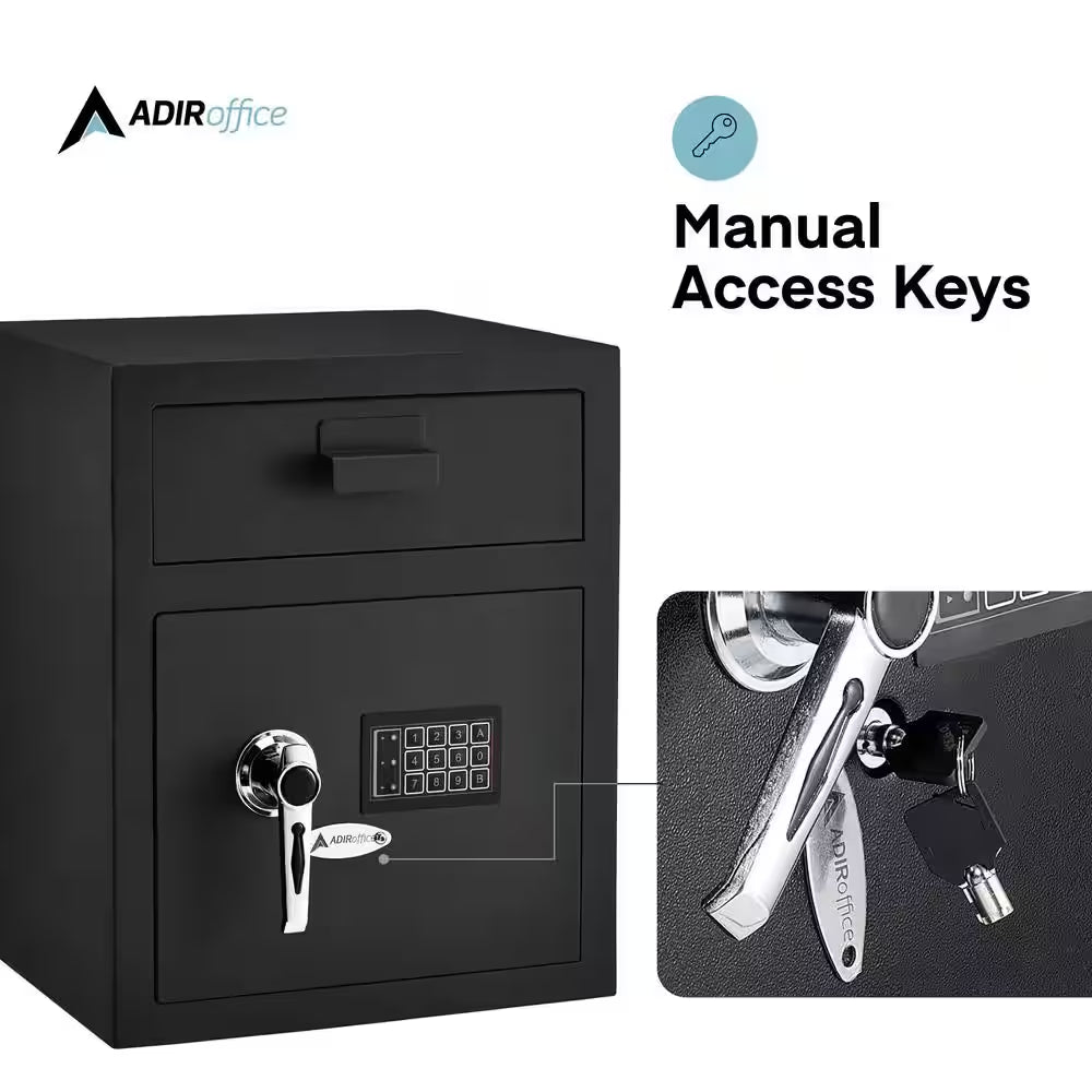 1.1 Cu. Ft. Steel Digital Depository Safe with Digital Keypad, Black