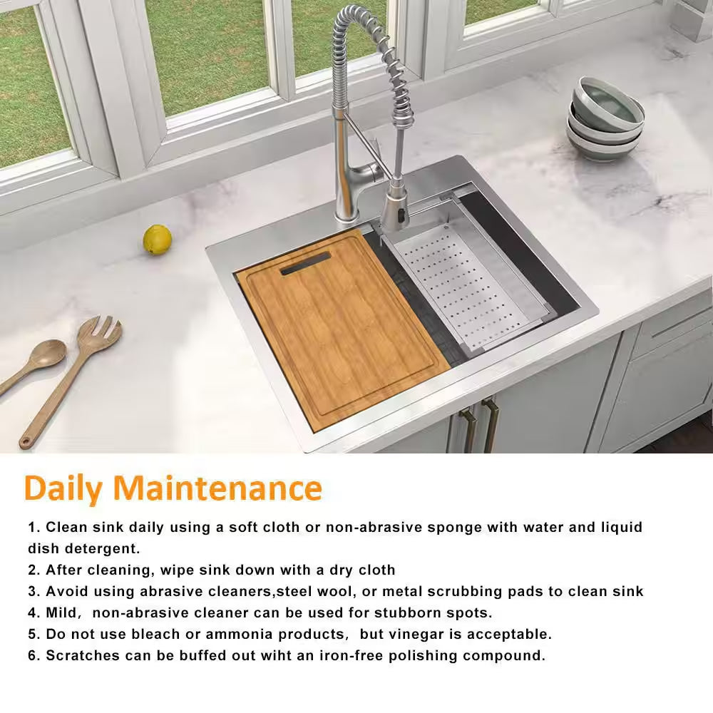 Zero Radius 15 In. Undermount 18G Gunmetal Black Stainless Steel Single Bowl Workstation Bar Sink with Folding Faucet