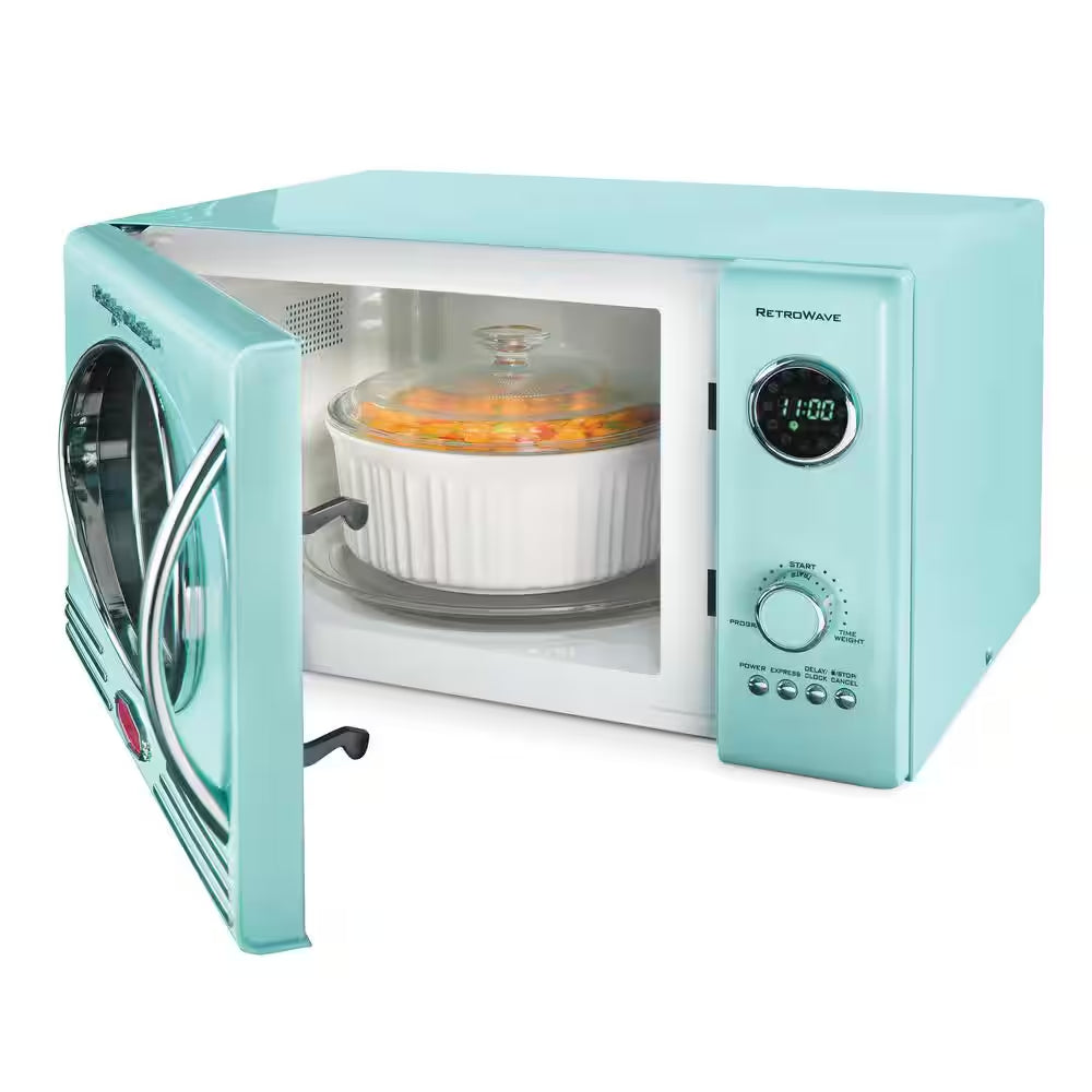 0.9 Cu. Ft. Countertop Microwave Oven in Aqua