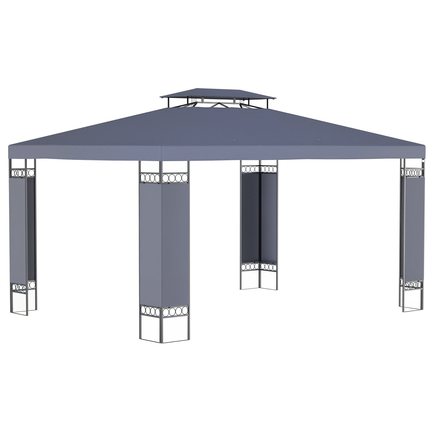 10' x 13' Patio Gazebo, Double Roof Outdoor Gazebo Canopy Shelter with Screen