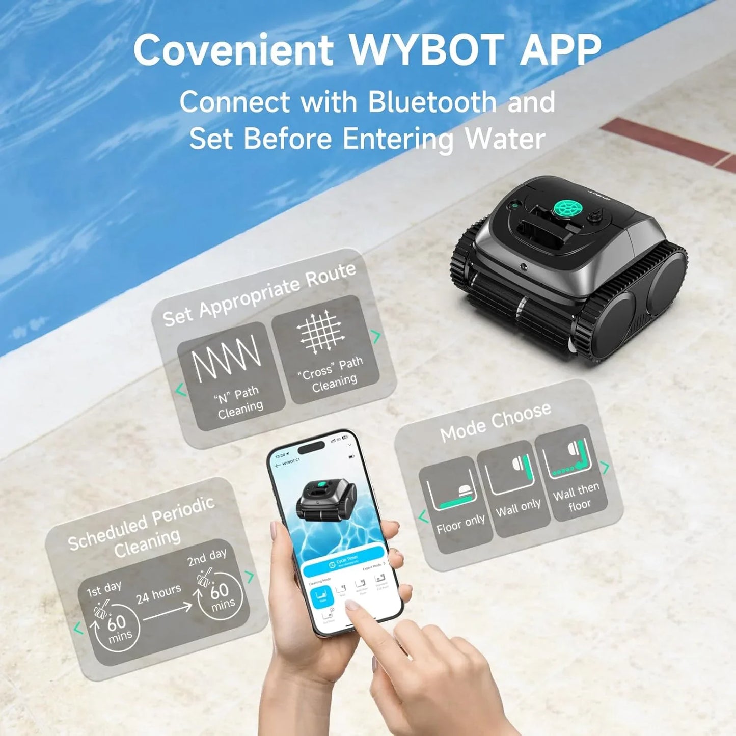 (2026 Upgrade) WYBOT C1 Cordless Robotic Pool Cleaner