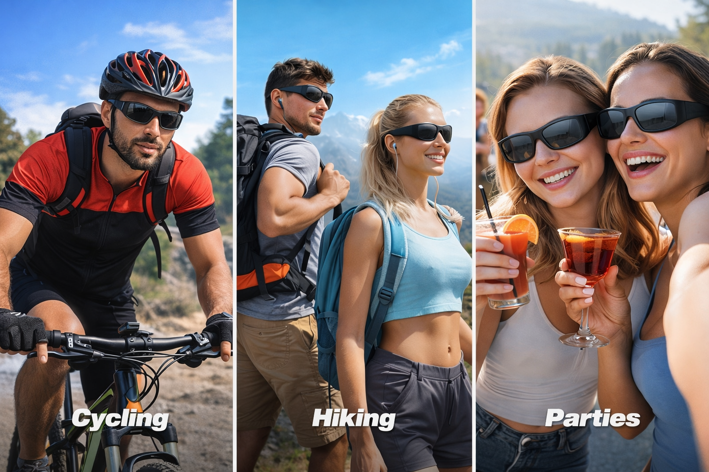 ZTCOLIFE Camera Glasses Bluetooth Smart Sunglasses with Camera HD 1080P Video Glasses Camera Sunglasses with Polarized UV400 Lens for Outdoor Sports Black