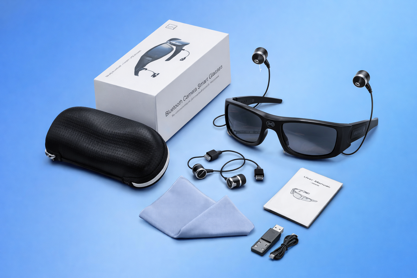 ZTCOLIFE Camera Glasses Bluetooth Smart Sunglasses with Camera HD 1080P Video Glasses Camera Sunglasses with Polarized UV400 Lens for Outdoor Sports Black
