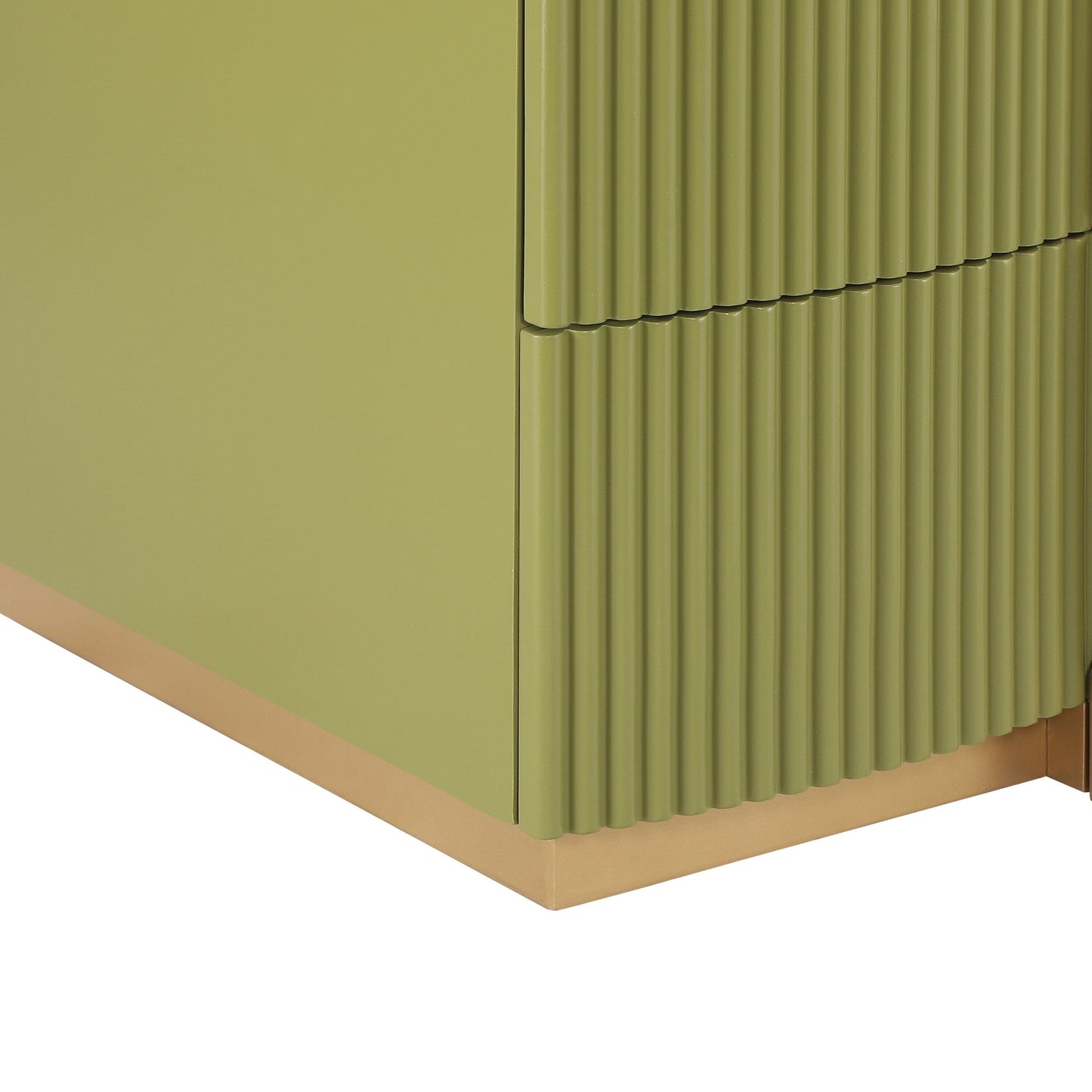 - Lunera Modern Storage Nightstand with Fluted Design and Heavy Duty Base