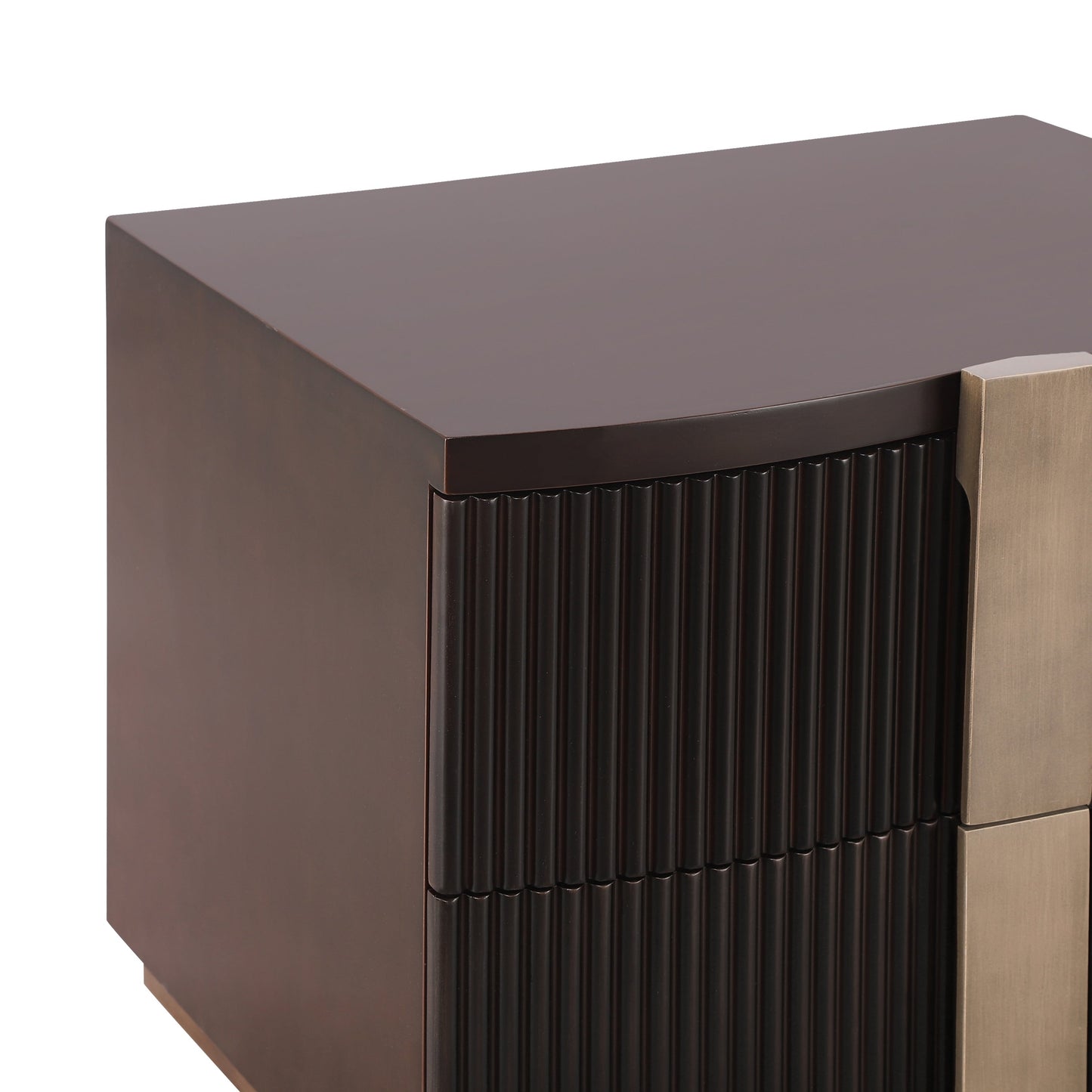 - Lunera Modern Storage Nightstand with Fluted Design and Heavy Duty Base