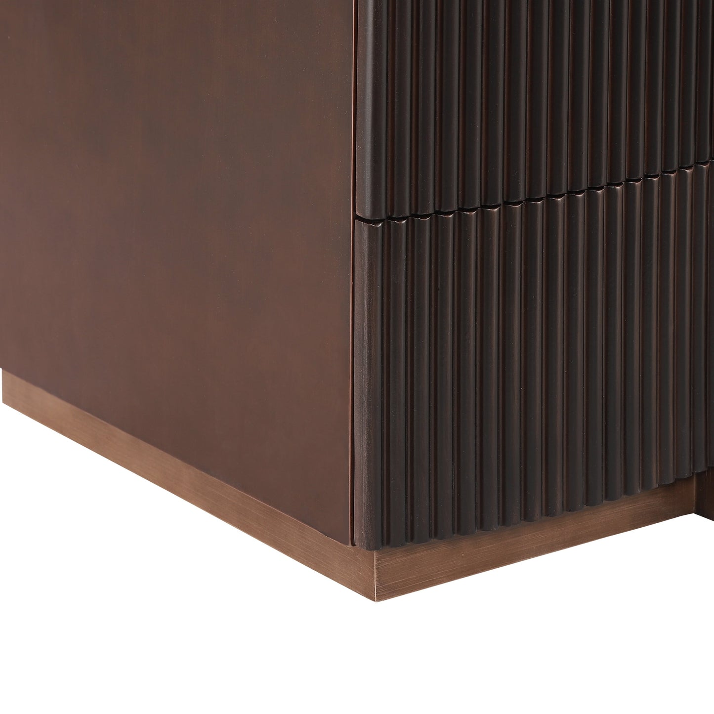 - Lunera Modern Storage Nightstand with Fluted Design and Heavy Duty Base