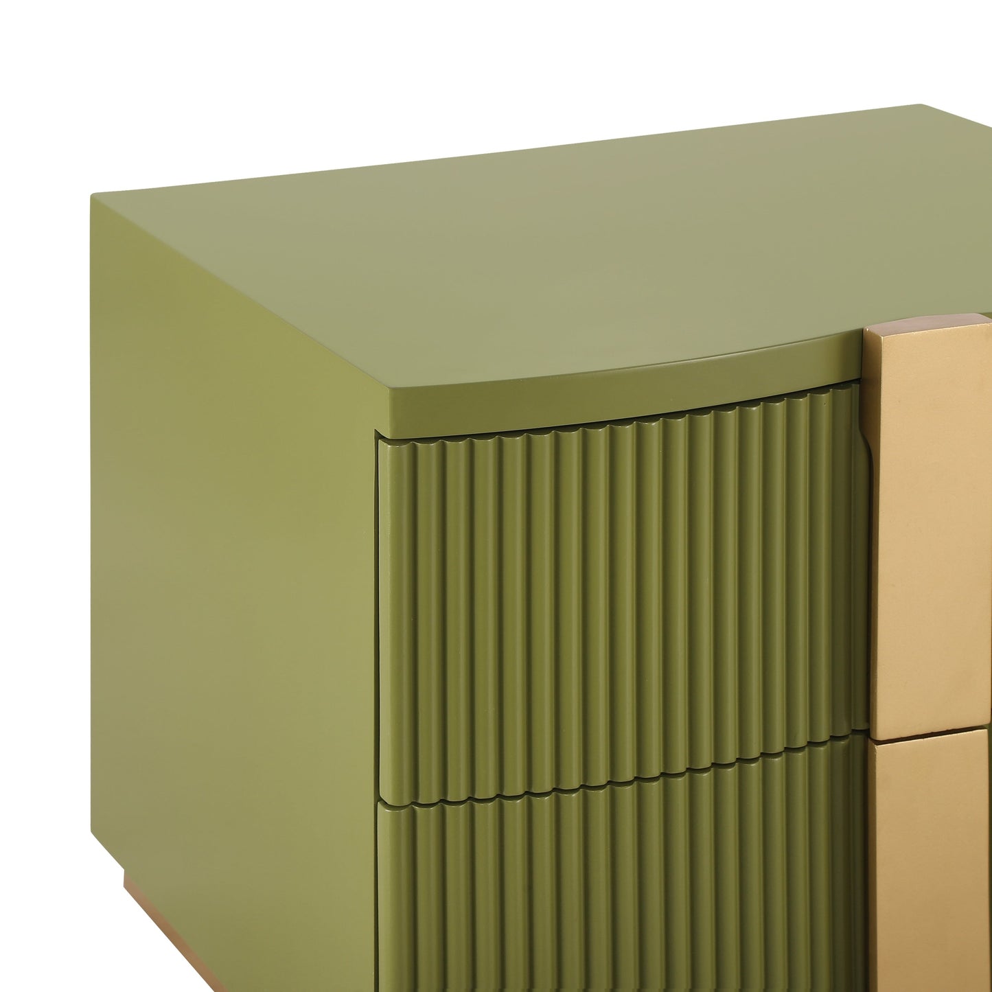 - Lunera Modern Storage Nightstand with Fluted Design and Heavy Duty Base