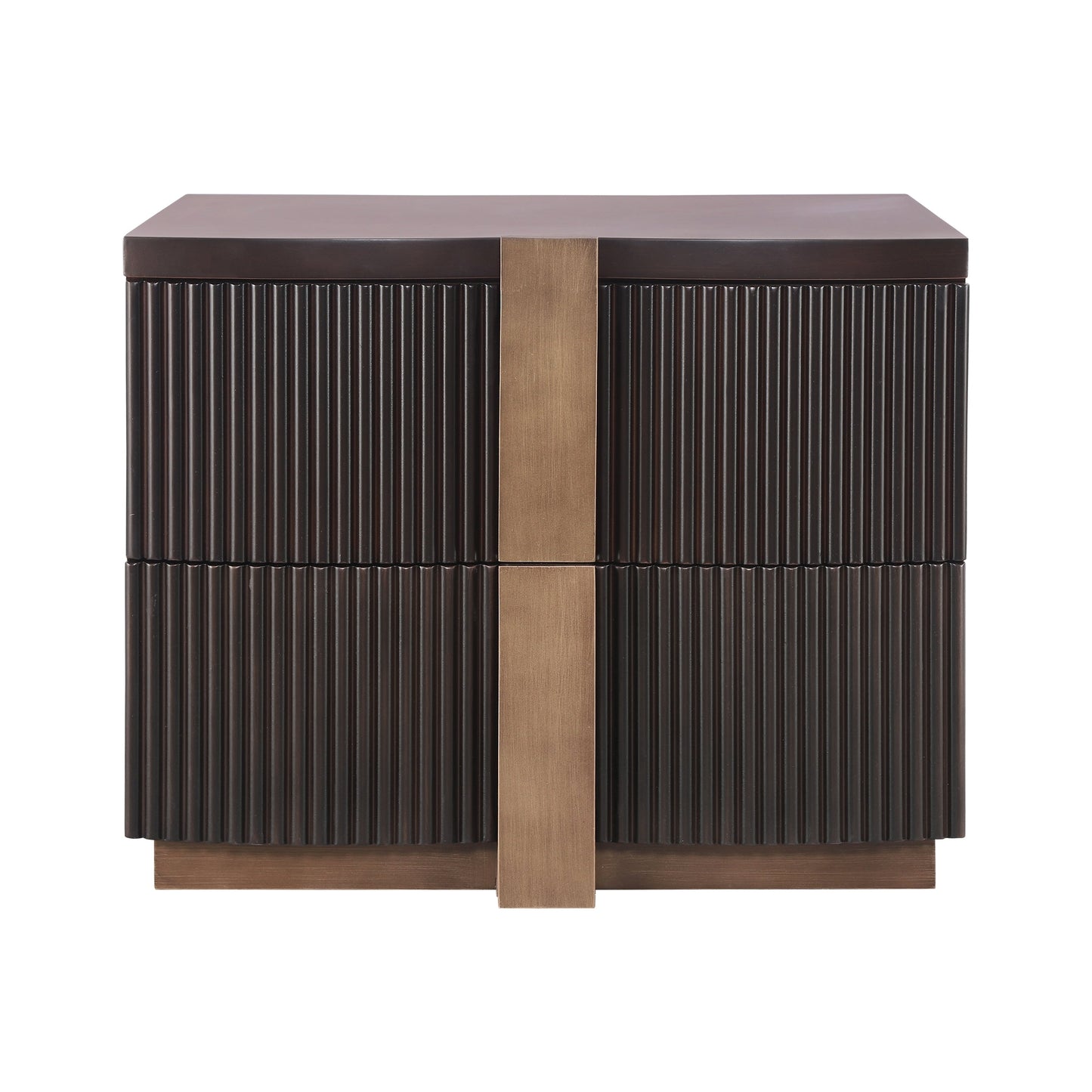 - Lunera Modern Storage Nightstand with Fluted Design and Heavy Duty Base