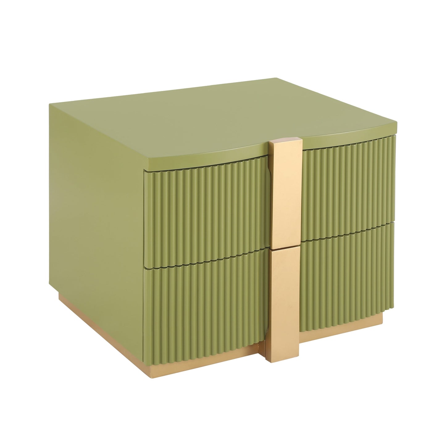 - Lunera Modern Storage Nightstand with Fluted Design and Heavy Duty Base