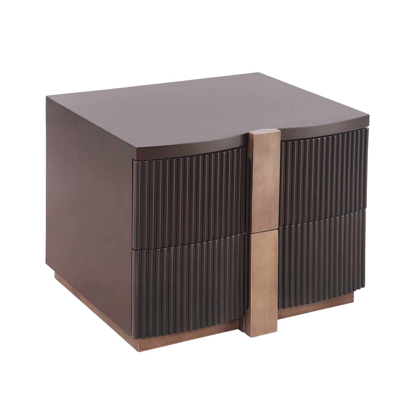 - Lunera Modern Storage Nightstand with Fluted Design and Heavy Duty Base
