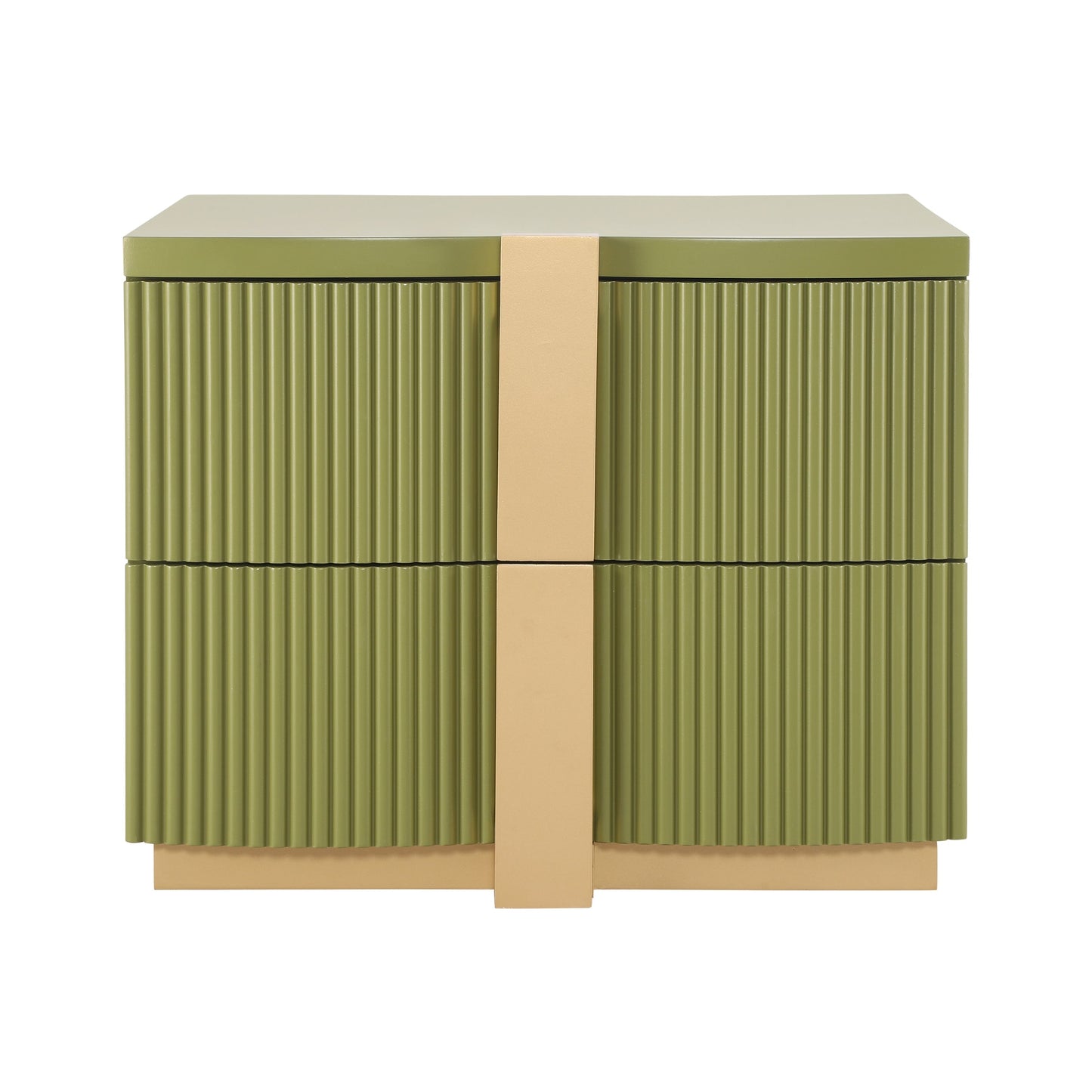 - Lunera Modern Storage Nightstand with Fluted Design and Heavy Duty Base