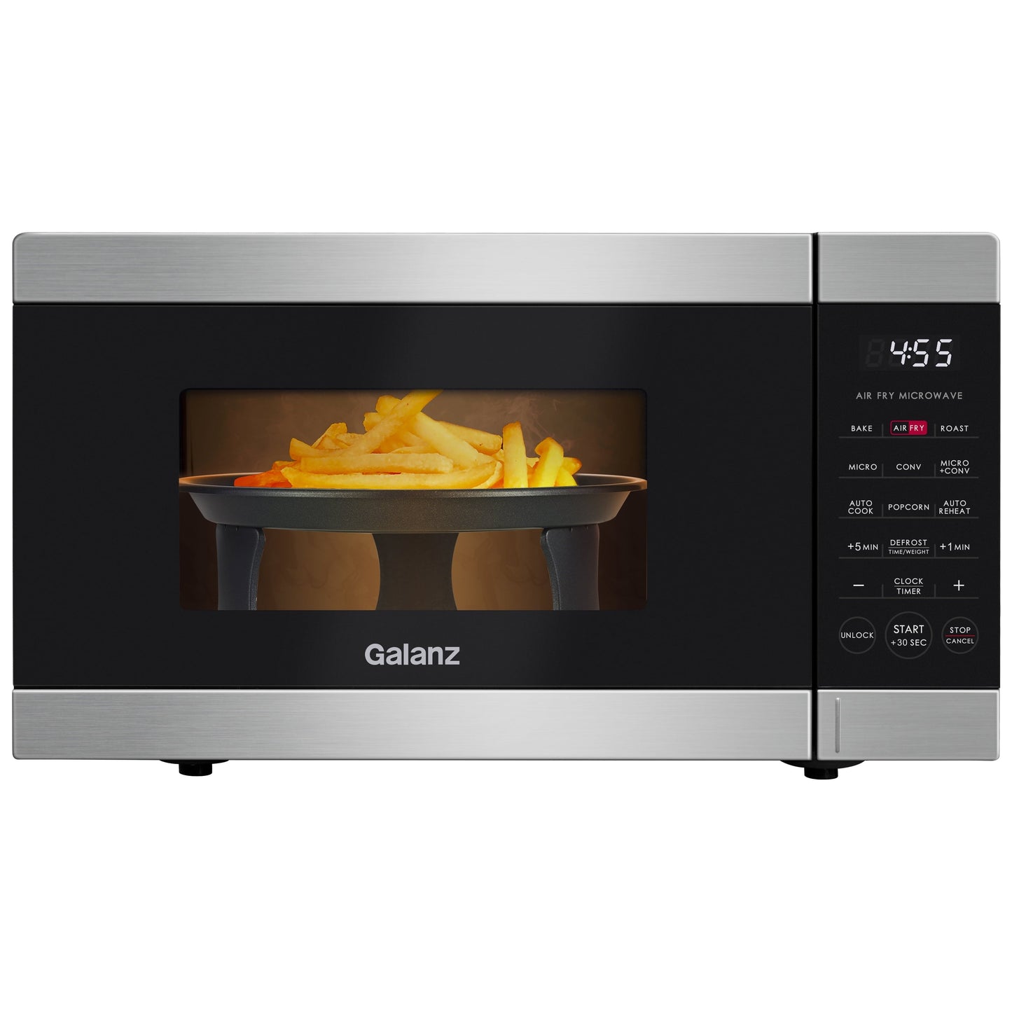 0.9 Cu Ft Air Fry Countertop Microwave, 900 Watts, Stainless Steel, New