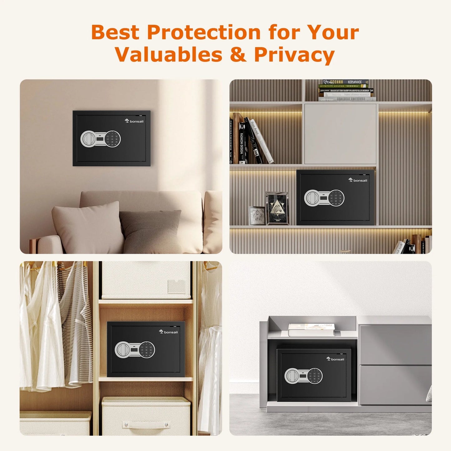 0.6 Cubic Feet Safe Box Electronic Digital Security Money Documents Safe with Removable Shelf for Home Office Hotel