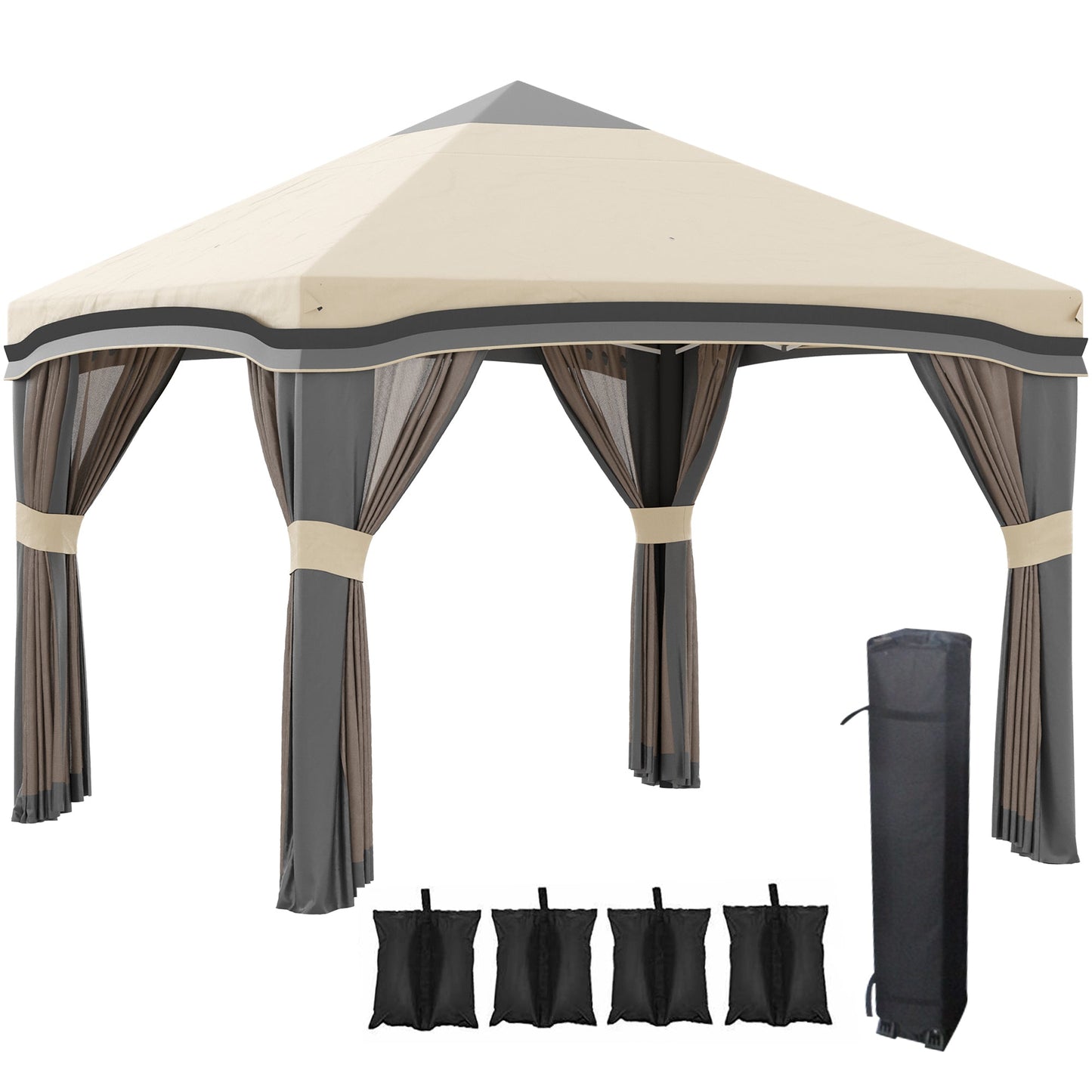 10' x 10' Pop Up Canopy Tent with Netting, Instant Tents for Parties, Height