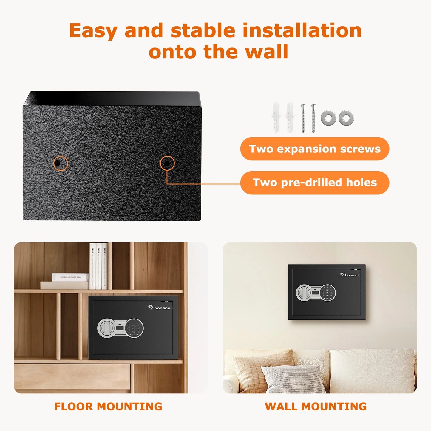 0.6 Cubic Feet Safe Box Electronic Digital Security Money Documents Safe with Removable Shelf for Home Office Hotel