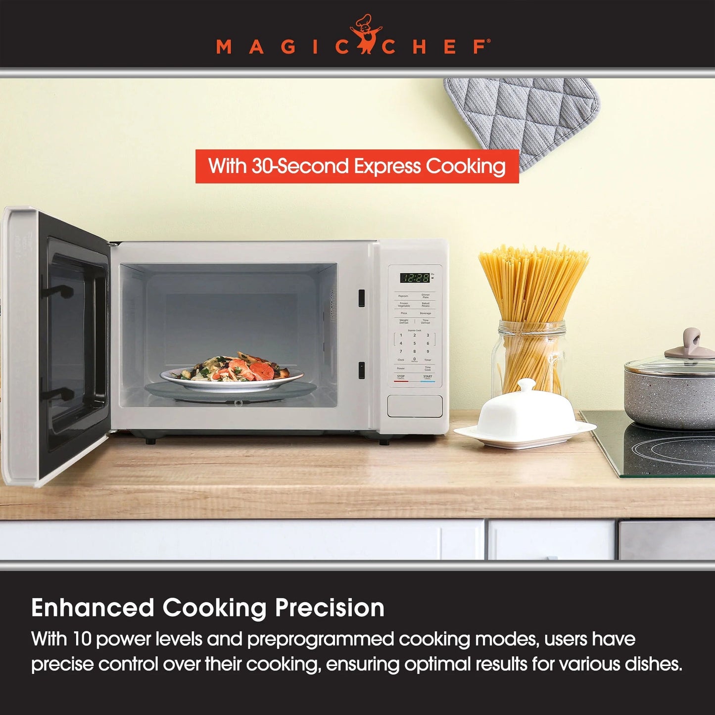 0.9 Cu Ft Countertop Microwave Ovens in White