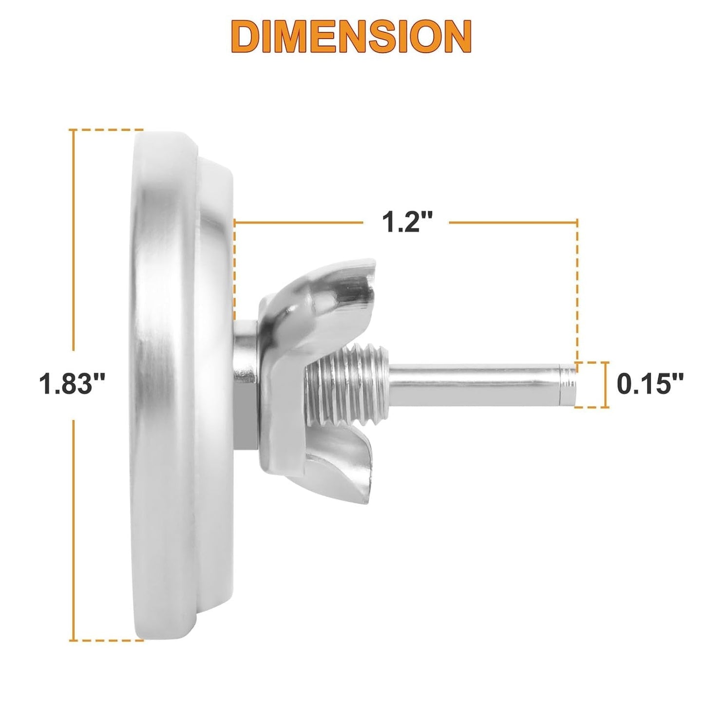 1.8" Lid Temperature Gauge for Charbroil Grill Thermometer Replacement