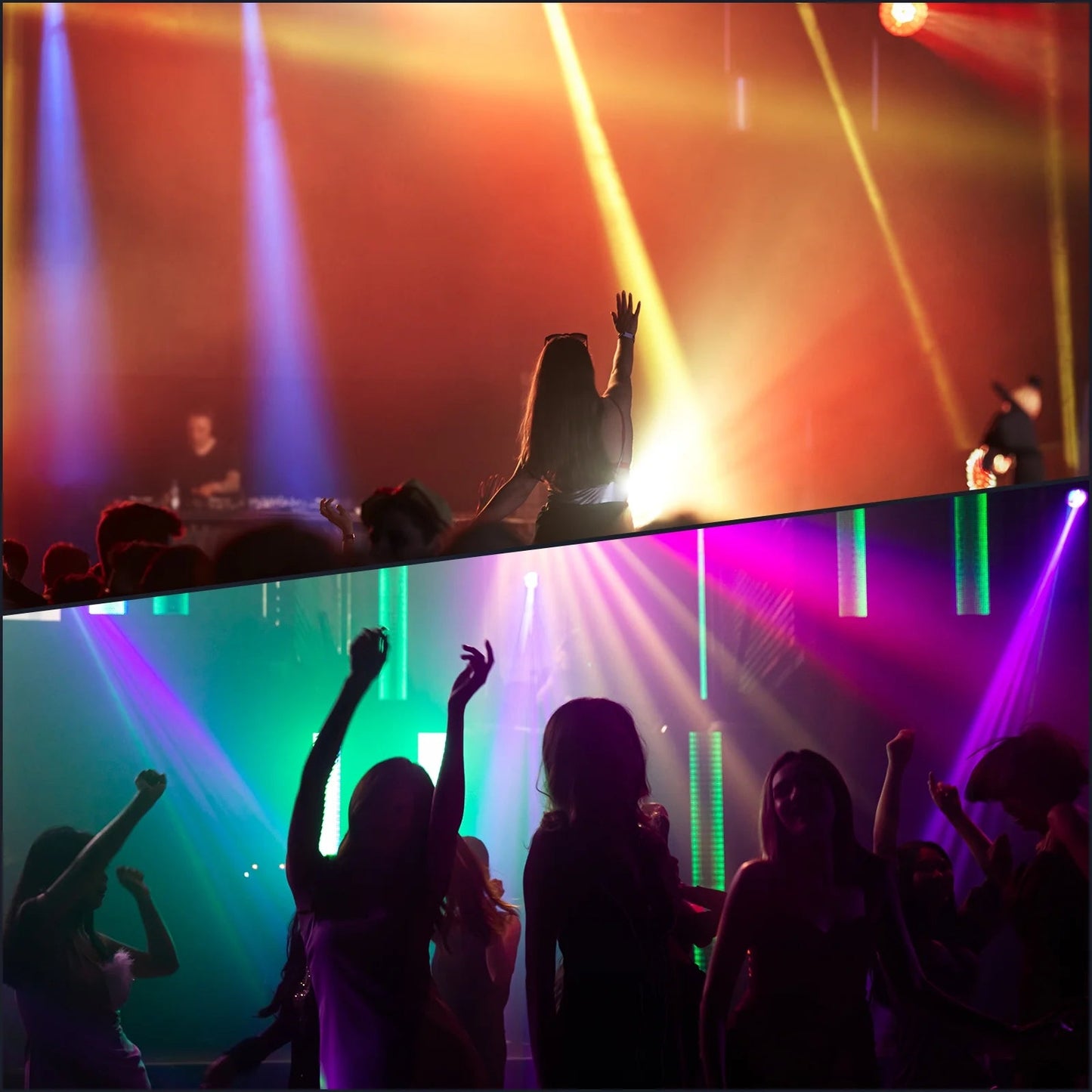 1-Pack 100W Mini LED Moving Head Spotlight - RGBW Stage Light W/ DMX & Sound Control, 11/13 Channels for DJ, Disco, Club, Party, Wedding, Bar Events