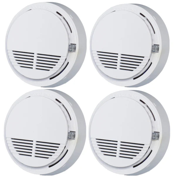 (4 Pack) Smoke Alarm Detector Home Fire Safety Sensor Alert Battery Included