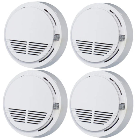 (4 Pack) Smoke Alarm Detector Home Fire Safety Sensor Alert Battery Included