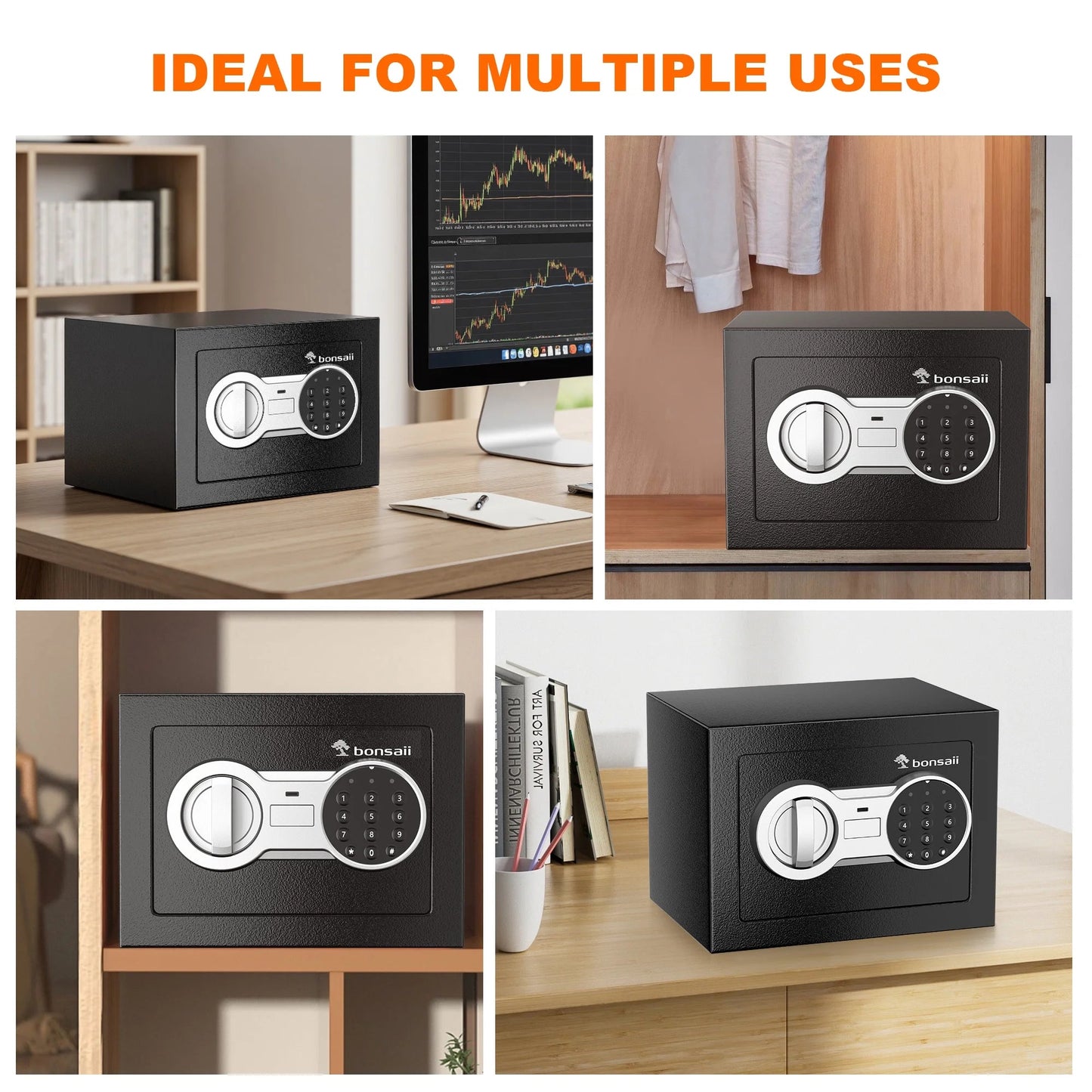 0.23 Cubic Feet Safe Electronic Digital Security Small Money Safe Box with Keypad Lock & Key Lock